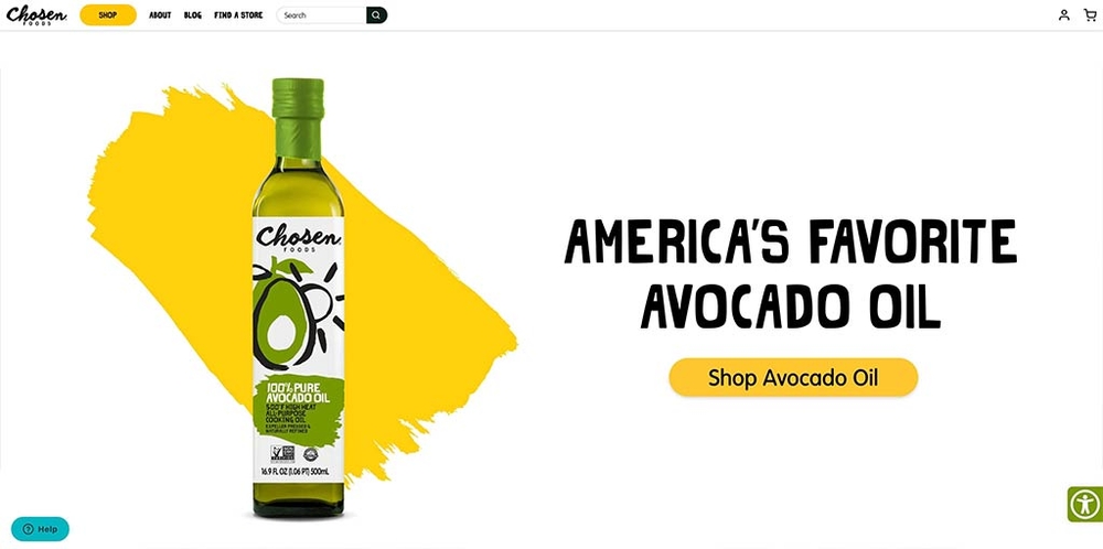 Chosen Foods Homepage screenshot